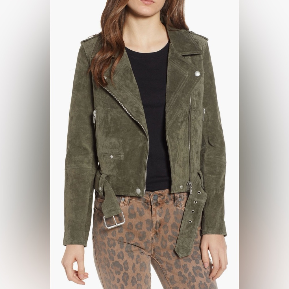 BLANK NYC | Suede Leather Moro Jacket (Green) sz S NWT